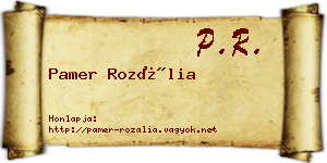 Pamer Rozália névjegykártya